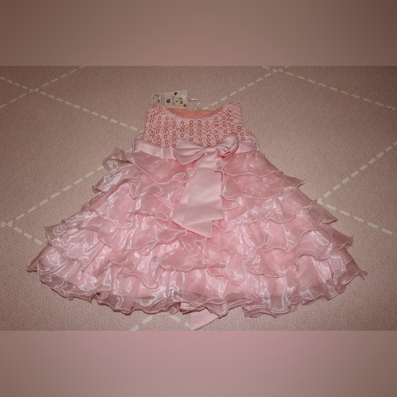 Jup’ Elle Pink 12 months Baby Girl Dress Formal Pageant BRAND NEW Party Dress - Picture 1 of 8